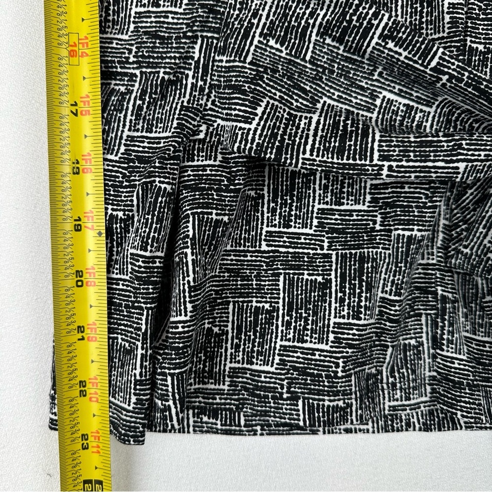 Tommy Bahama Geo Cotton Modal Wrap Waist Knit‎ Shirt Black White Office - Picture 9 of 9